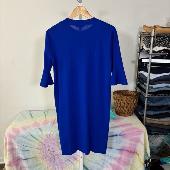 COS women’s size small Elegant Blue Women's Dress flare sleeve midi - Picture 3 of 7